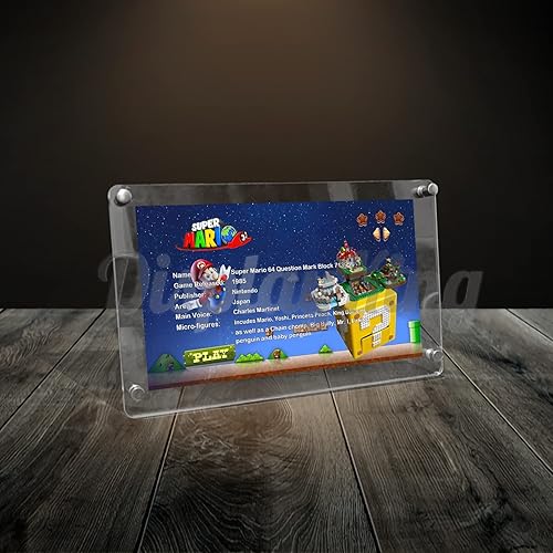 Marco de fotos acrílico para Lego Super Mario 64 Question Mark Block 71395 (juego de Lego no incluido)