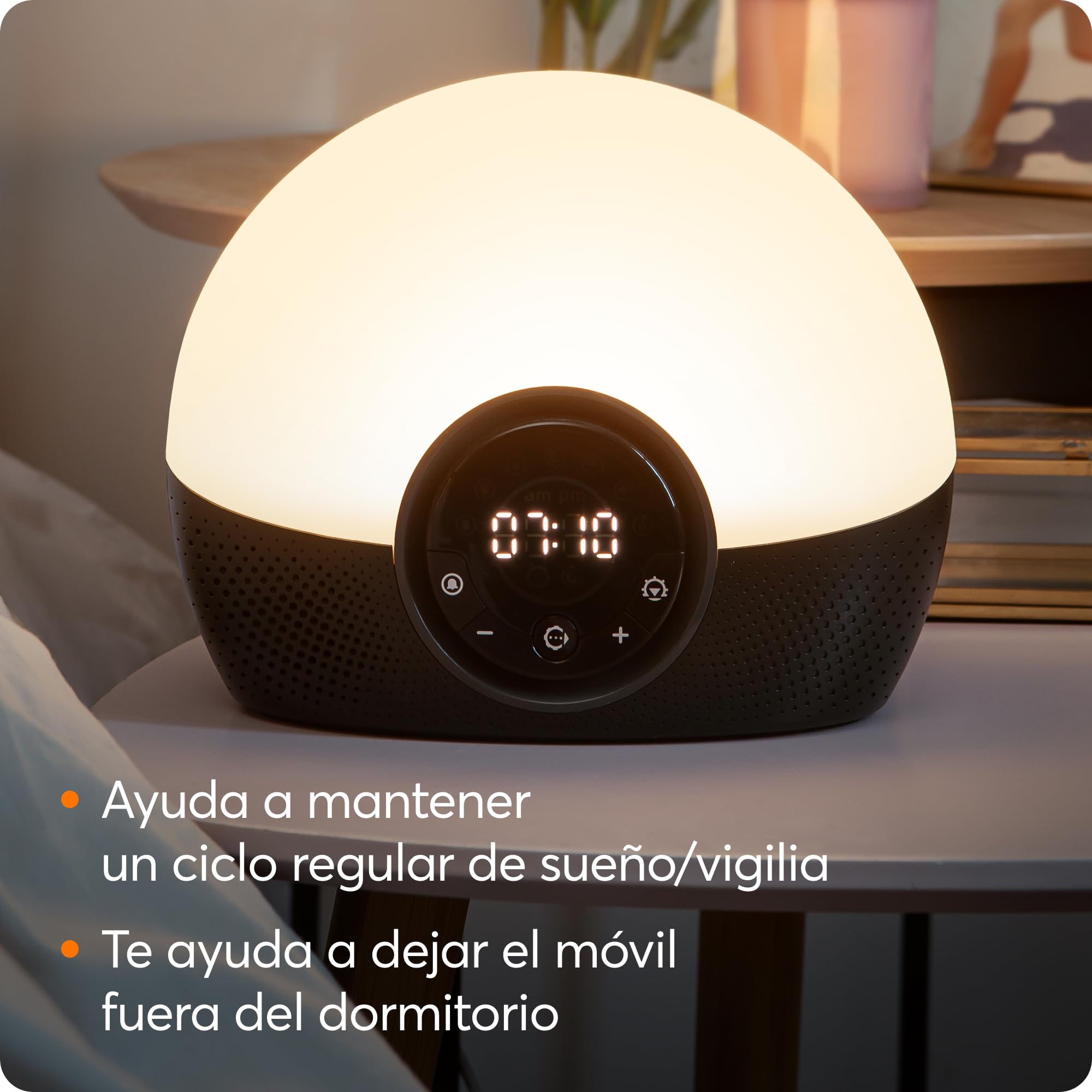 Lumie Bodyclock Glow 150 - Despertador con Luz, Simulación de Amanecer y Atardecer Graduales, Luz Regulable, 9 Sonidos