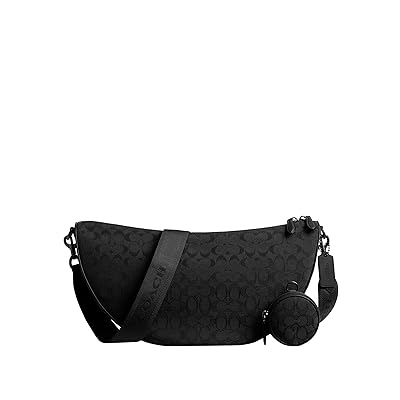 COACH Hall Soft Sling Bag 45 In Signature Jacquard Messenger Bags Black, Leather