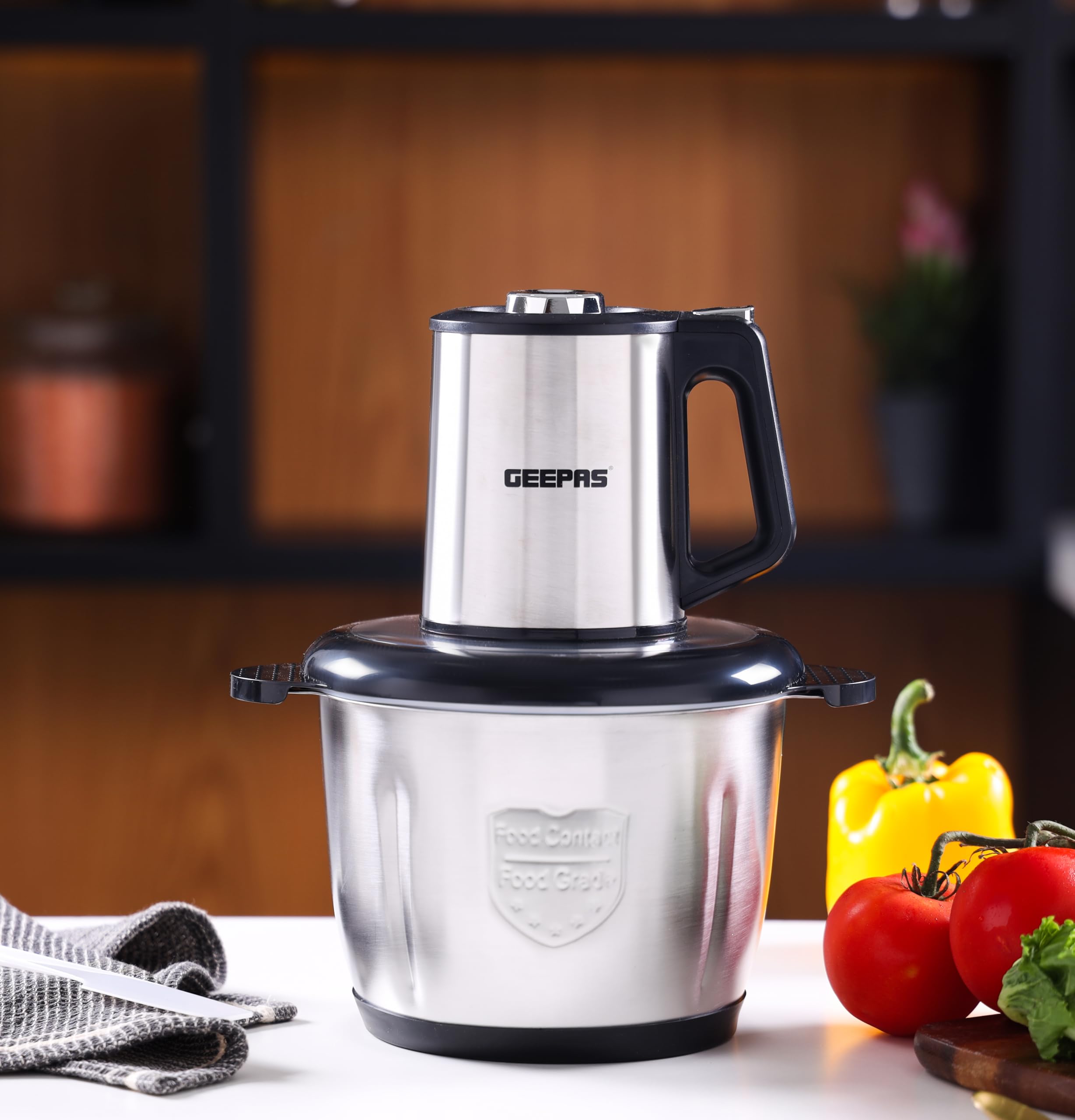 Geepas 3 L Multi Chopper-GMC42025| 500 W,Compact Multi Chopper, 2 Speed Levels|Suitable for Chopping Vegetables, Fruits, Meats| Black, 2-Year Warranty