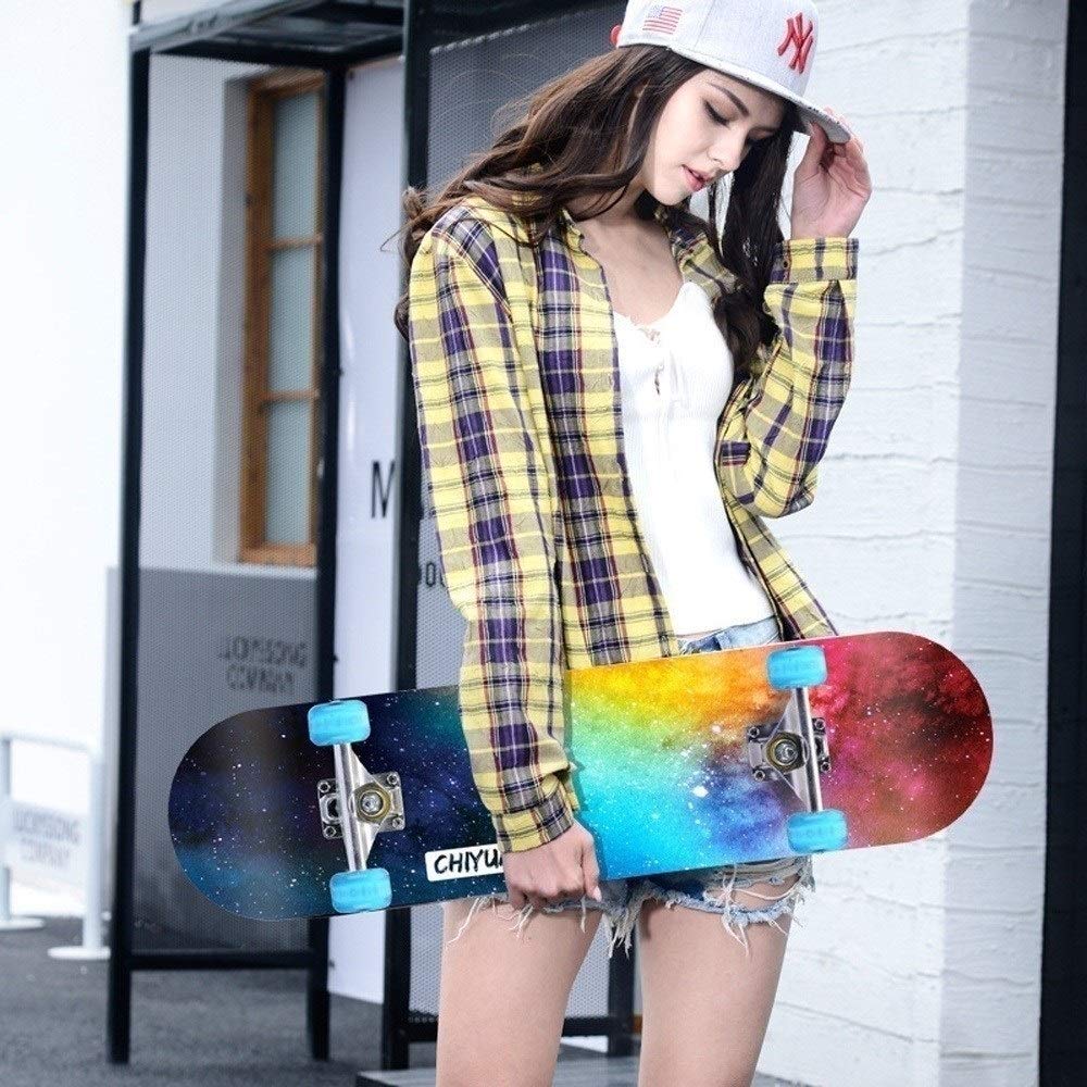 Monopatín Completo para Principiantes y Profesionales, 7 Capas de Madera de Arce Skateboard, Cruiser para Adultos y Niños