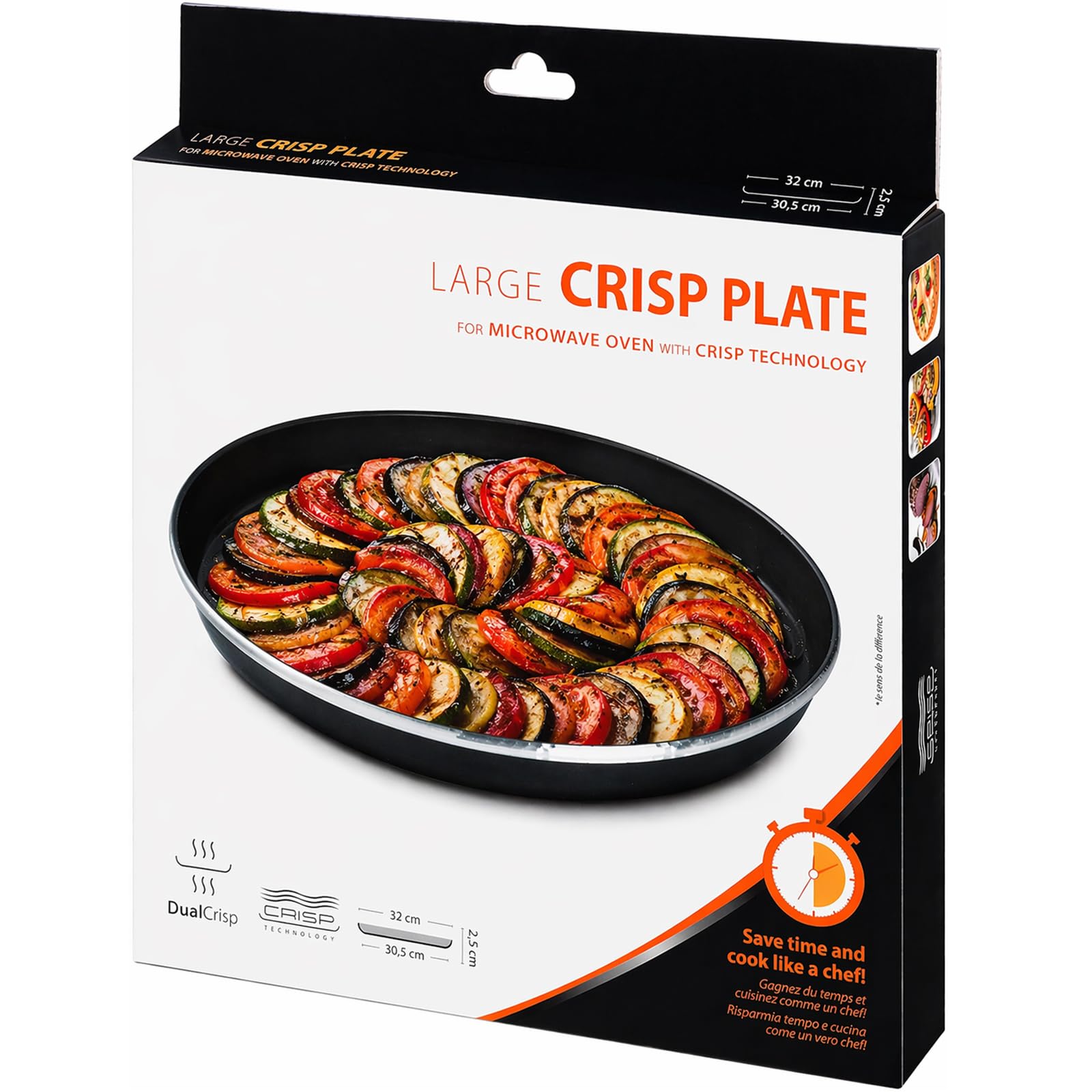 Piatto Crisp AVM305 per Microonde Compatibile con Whirlpool Ø32 cm H 2,5 cm Piatto Croccante Ricambio per AVM305 e Serie Crisp Pizza e Gratinati