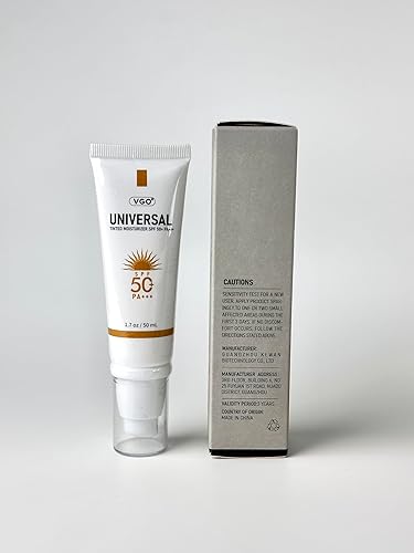 Miniatura 7 de VGO Protector solar tintado para rostro SPF 50, protector solar hidratante para el rostro, no deja sensación pegajosa, protector solar de tamaño de