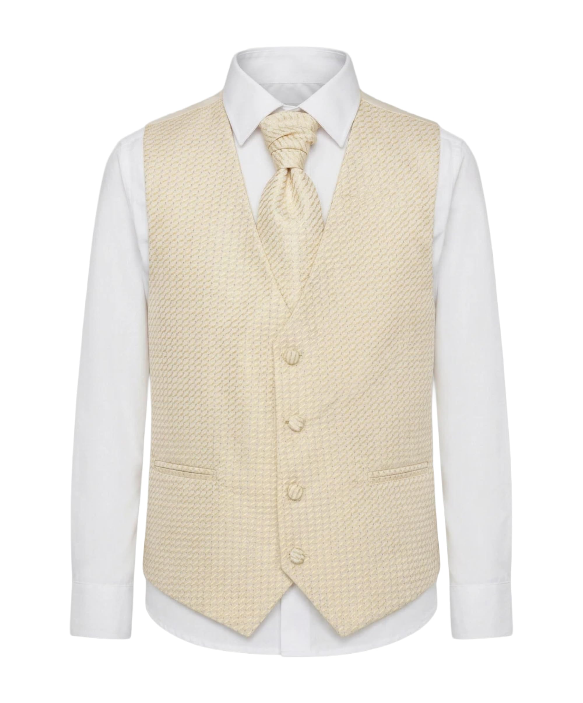 SIRRI Father & Son Matching Vest & Cravat Set Mens Boys Wedding Formal