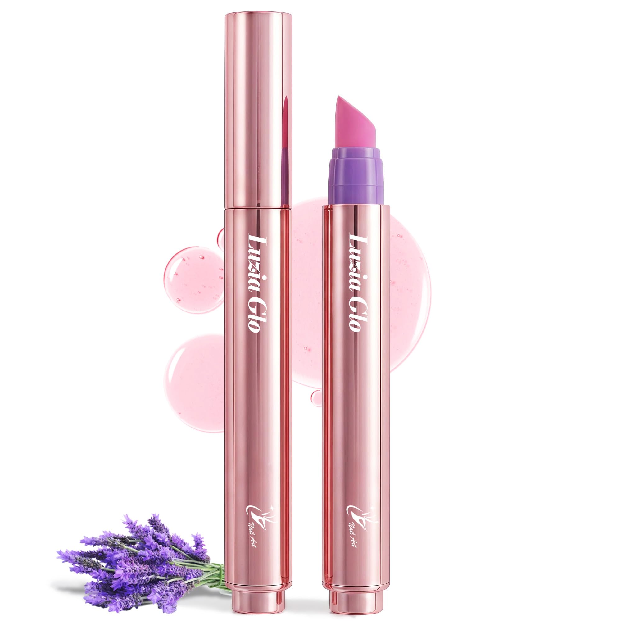 2-in-1 Cuticle Oil Pusher Pen & Ceramic Cuticle Pusher, Hydrating Nail Care Tool for Dry, Cracked Cuticles, Helps Strengthen & Add Shine