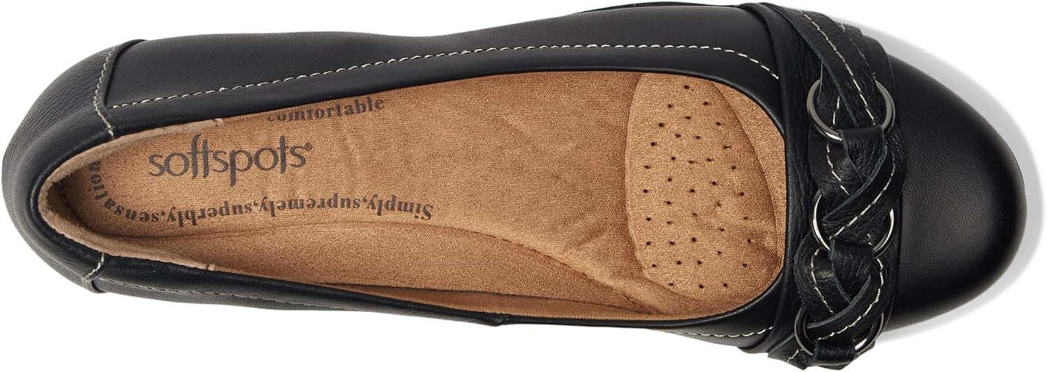 Comfortiva Posie - Soft Spots - Flats for Women - Leather Upper - Synthetic Lining - Rubber Outsole - Durable Black Calf Ionic 7 WW (EE) - Image 2