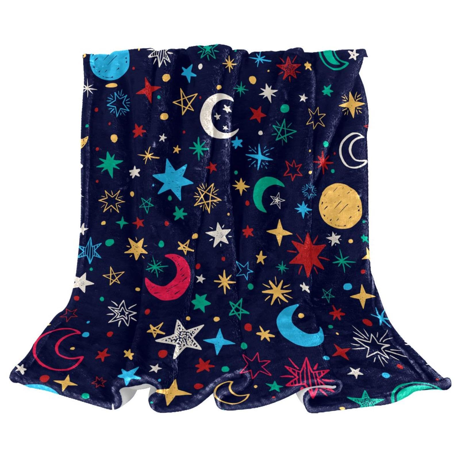 Couverture polaire galaxie plaid lune et étoiles, cadeau idéal pour lits et divans