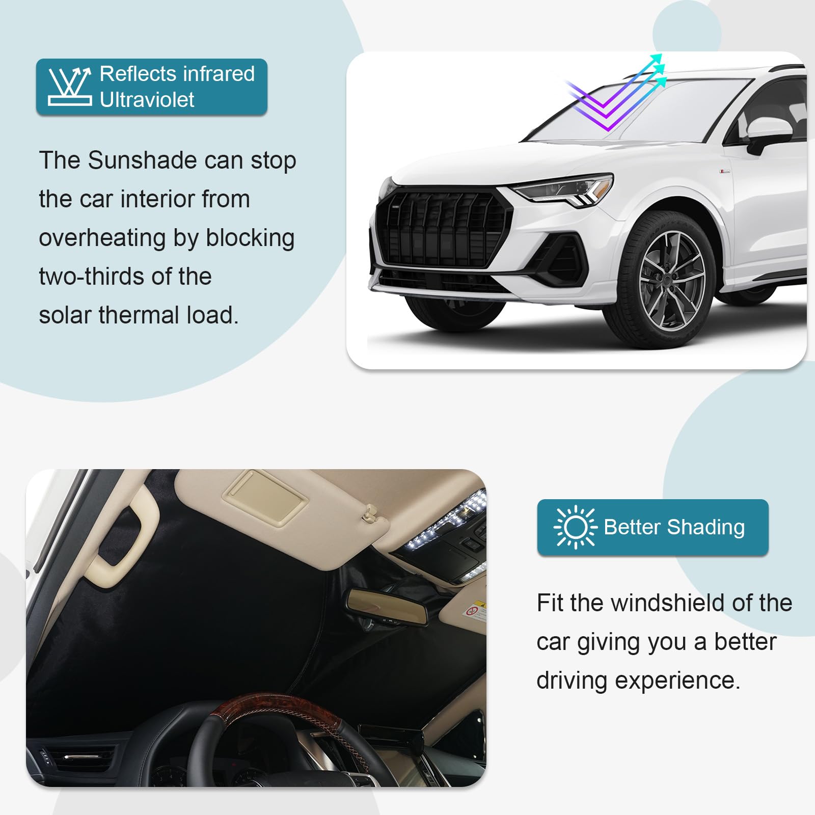 [Aggiornamento] CDEFG Compatibile con Audi Q3 FJ 2025 2026 Parasole Coperture Parabrezza Parasole Anteriore Parasole Anteriore Parabrezza Accessori
