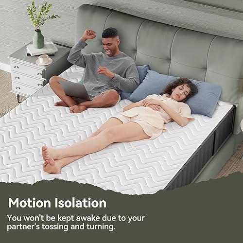 Miniatura 6 de Colchón de espuma viscoelástica tamaño King de 10 pulgadas, colchón refrescante con infusión de carbón en una caja, firmeza media para aliviar el