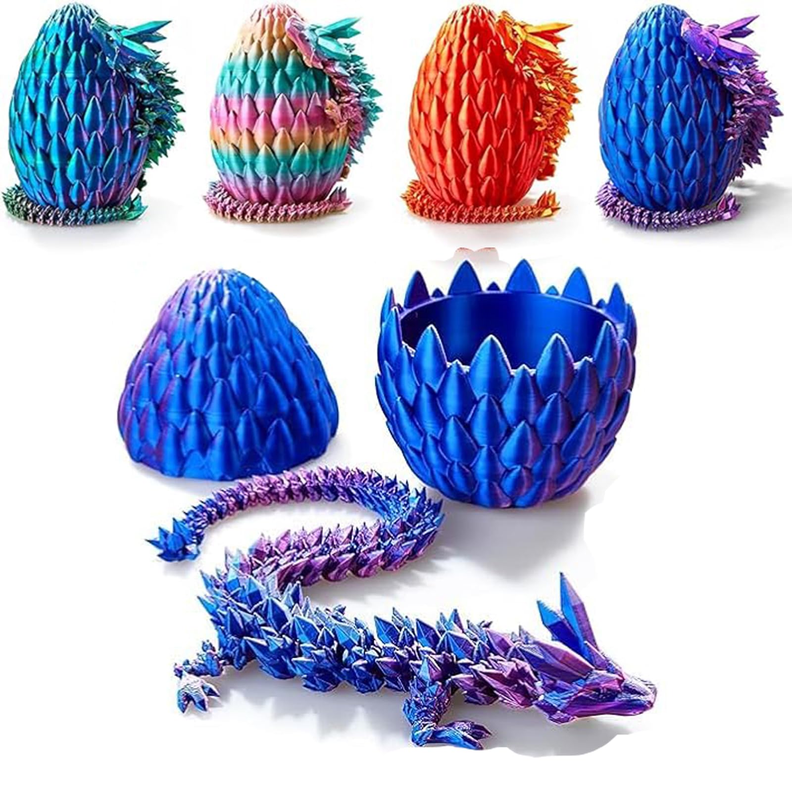 XIALIN Dragon Egg, 3D Printed Articulated Dragon Toy, Purple Crystal Dragon Egg with Dragon Inside, Decorative & Multifunctional, Gift Idea