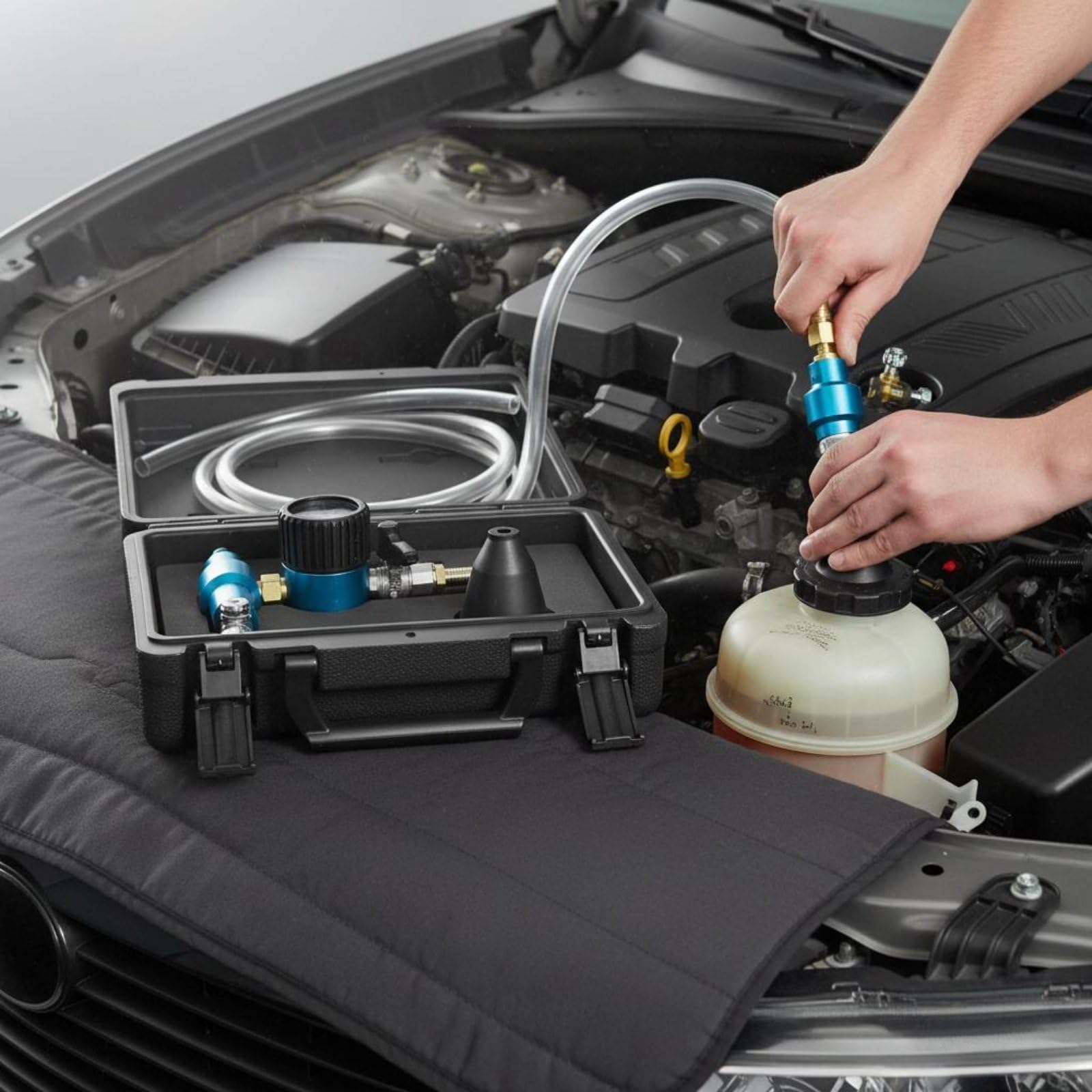 Dispositif de Recharge de Liquide de Refroidissement Outil Automobile Testeur Système Refroidissement Testeur Pression Radiateur Remplissage Sous Vide, Pack Simple