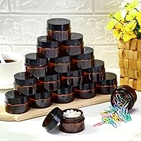 Vista 8 de SATINIOR 100 tarros de plástico con tapas, recipientes pequeños, tapas de boca ancha, pequeños recipientes de plástico para loción, crema, diamantes