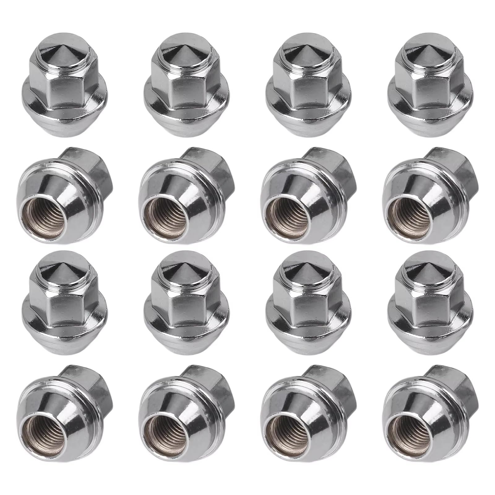 tuercas de rueda coche Compatible Con Ford Tuercas De Rueda De Acero Para Coche Accesorios Hexagonales De 3/4 '' (19 Mm), Tornillos Para Neumáticos, 16 Piezas M12x1.5