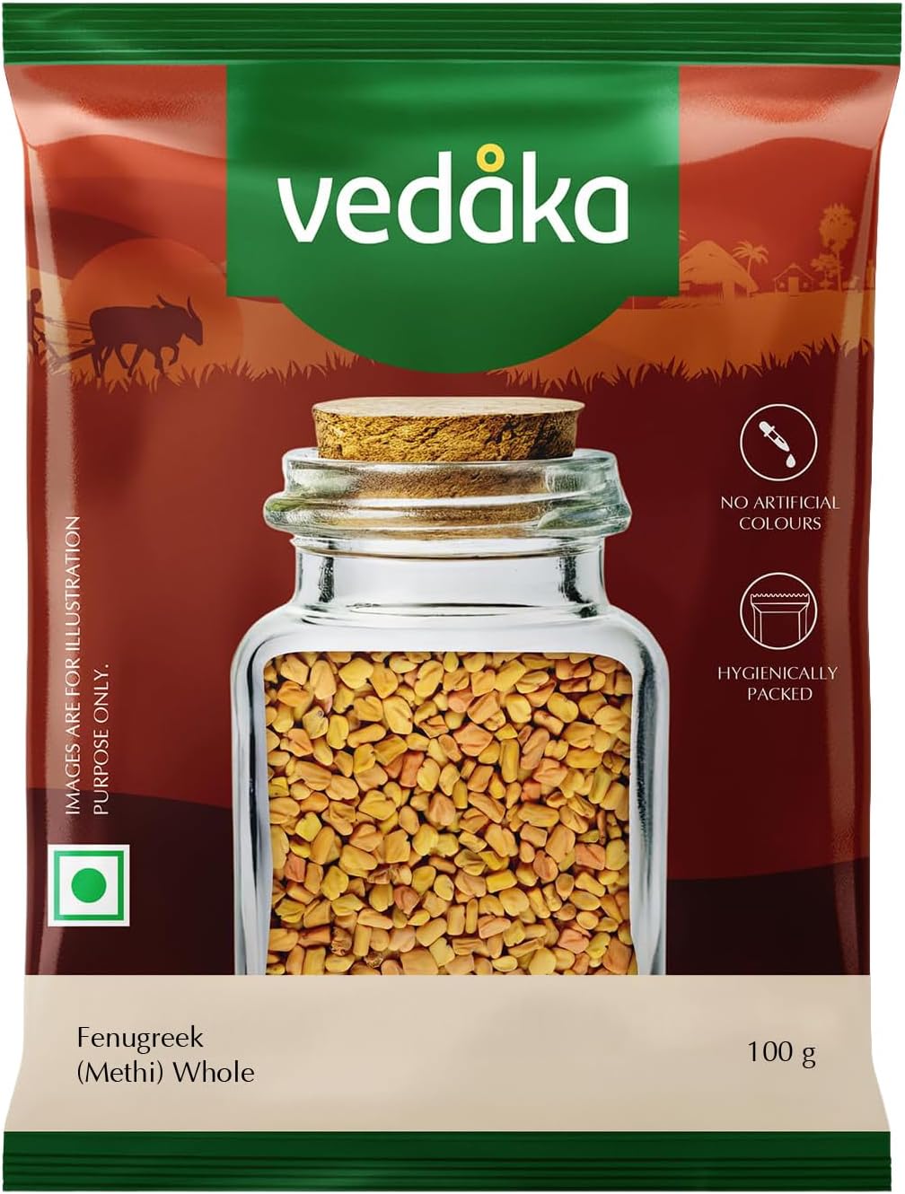 Amazon Brand - Vedaka Fenugreek (Methi) Whole, 100 g