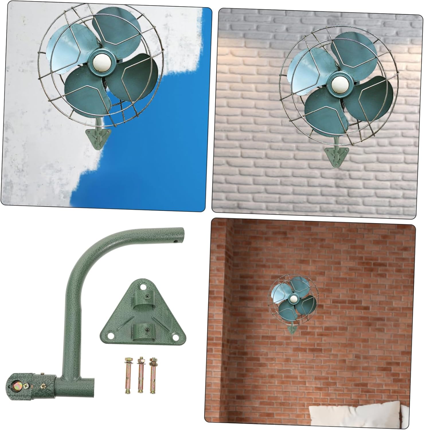 Gadpiparty 1Set Electric Fan Wall Mount Bracket Heavy Duty Curved Rack with Bent Rod for Secure Installation Design for Industrial Fans Easy to Install Wall Fan Holder