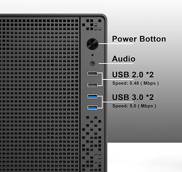 Micro ATX computer case, matx mini-tower pc chassis with 0.8mm thickened SPCC frame, small form factor desktop case for home and office, support MATX/ITX motherboard, no fan included