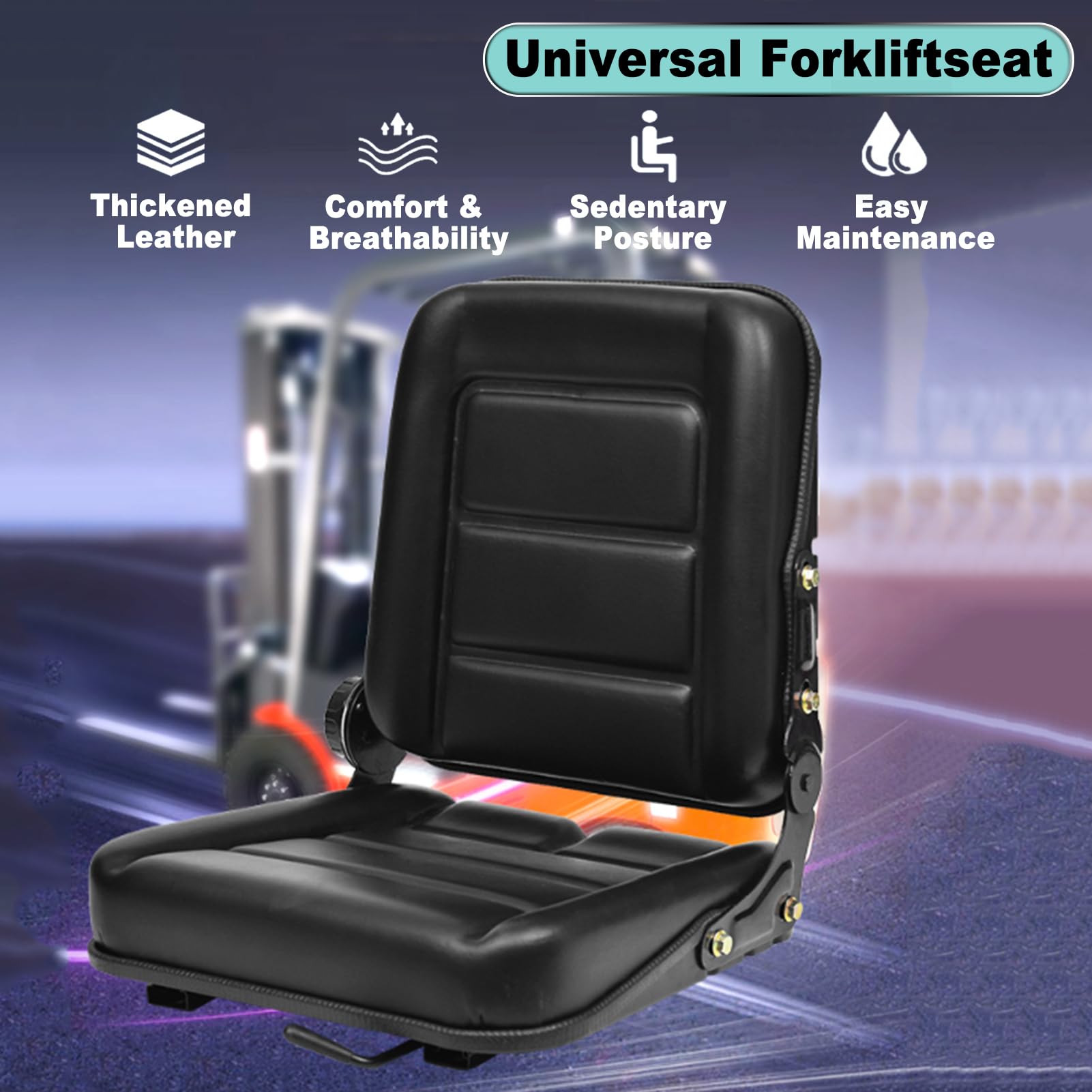 Sedile Universale per Carrelli Elevatori con Schienale Regolabile, Micro Interruttore, Guida Scorrevole, Sedile per Veicoli Agricoli, Sedile in Similpelle per Trattori prati Escavatori