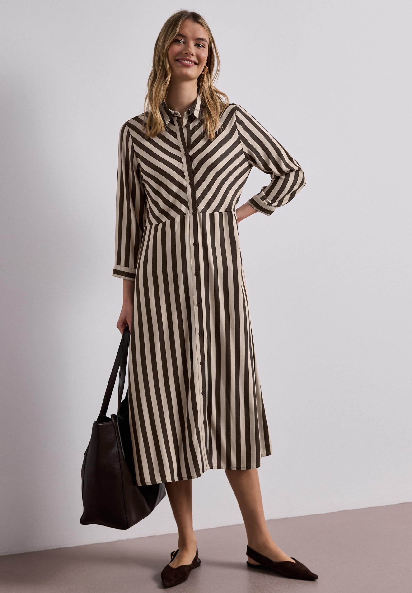 Street One Midi-Kleid mit Durchgehender Knopfleiste