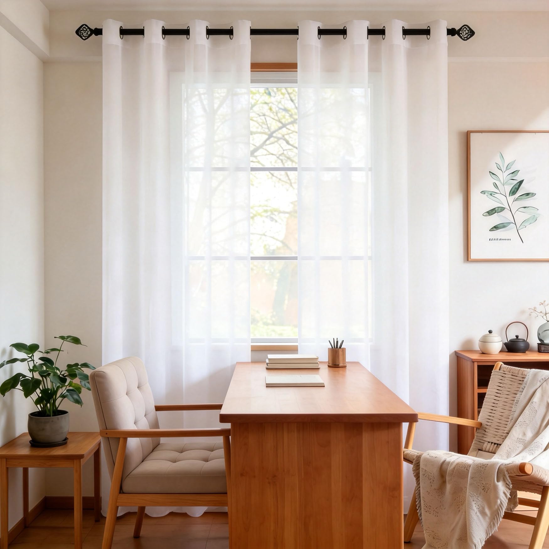 Cortinas translúcidas fáciles de limpiar para mantener ventanas impecables y sin arrugas