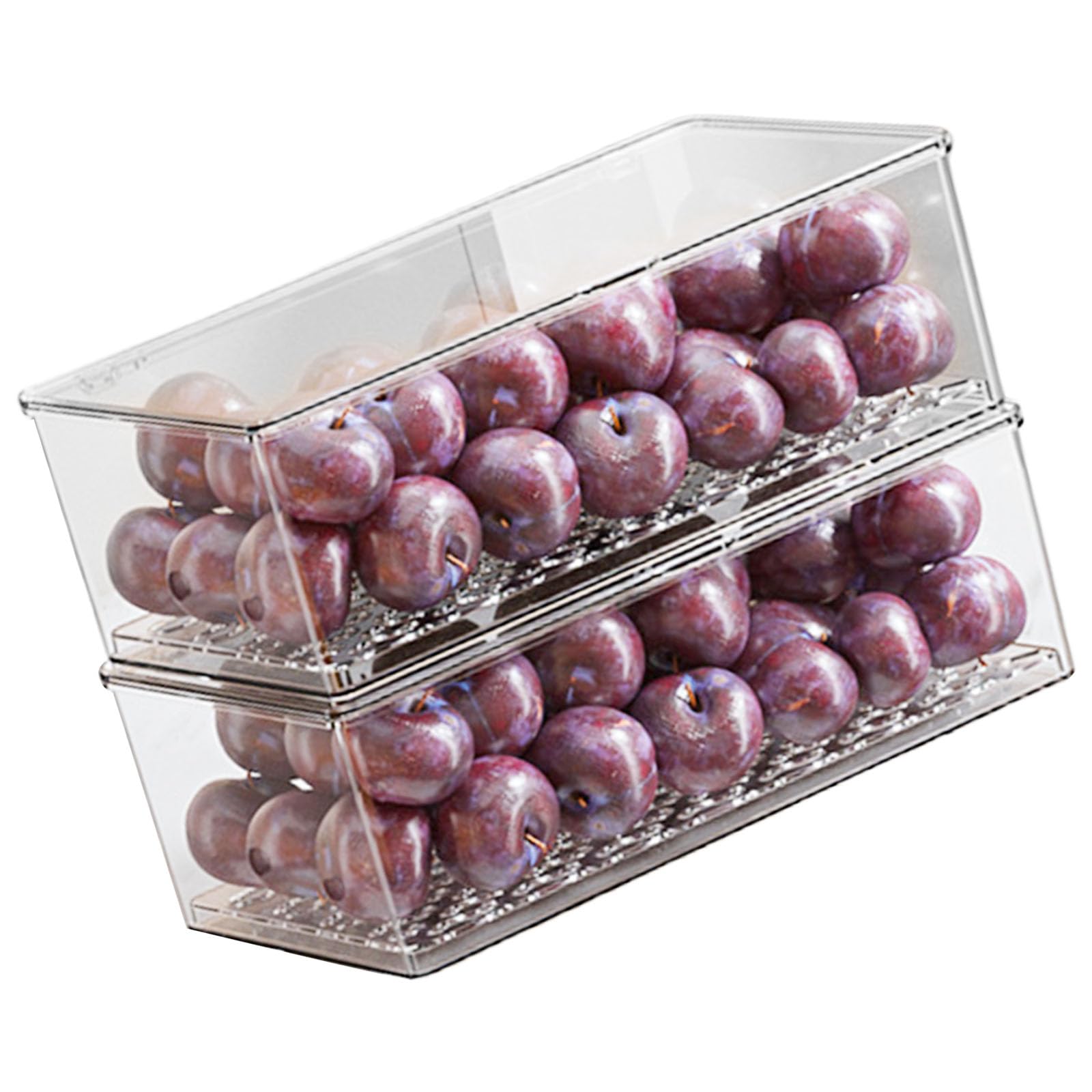 HDOYTXXM Clear Stackable Kitchen Storage Containers Featuring Adjustable Compartments for Fridge Cabinet Organization Clear Organizers