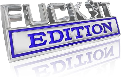 Miniatura 1 de Emblema de edición Fuck IT emblemas exteriores de automóvil calcomanía 3D emblema de edición Fuck-IT calcomanía de insignia de guardabarros 3D