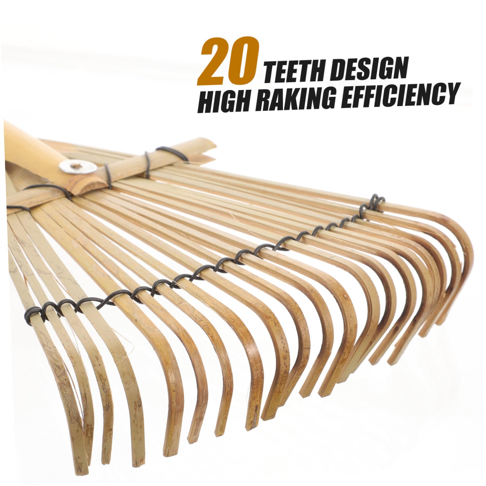 Milisten Outil de jardinage en bambou avec manche en bois, petit râteau de jardin pour desserrer les tâches de jardinage