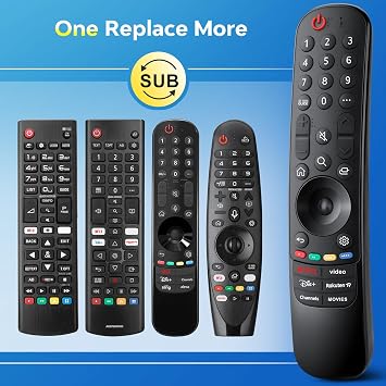 Replacement for LG TV Remote Control, Compatible with All LG Smart TVs, Universal for Magic Control MR24GA MR23GA MR22GN MR21GA