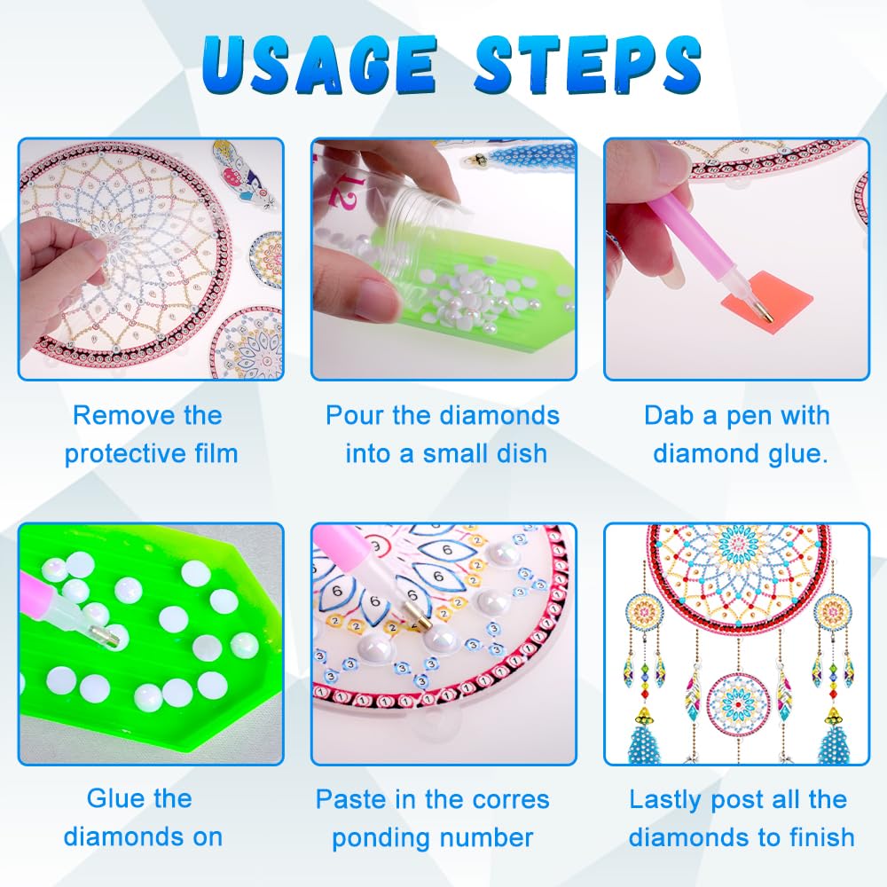 Peinture Diamant 5D à Faire Soi-même, Carillon à Vent Arc-en