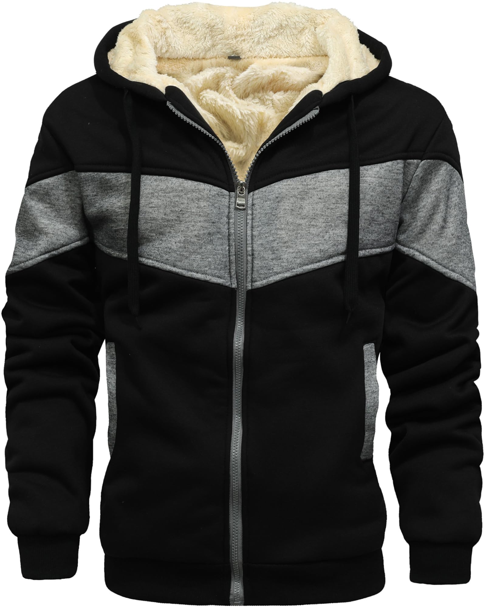 AIELVIN Men's Winter Fleece Thermal Jackets for Men Sherpa Lined