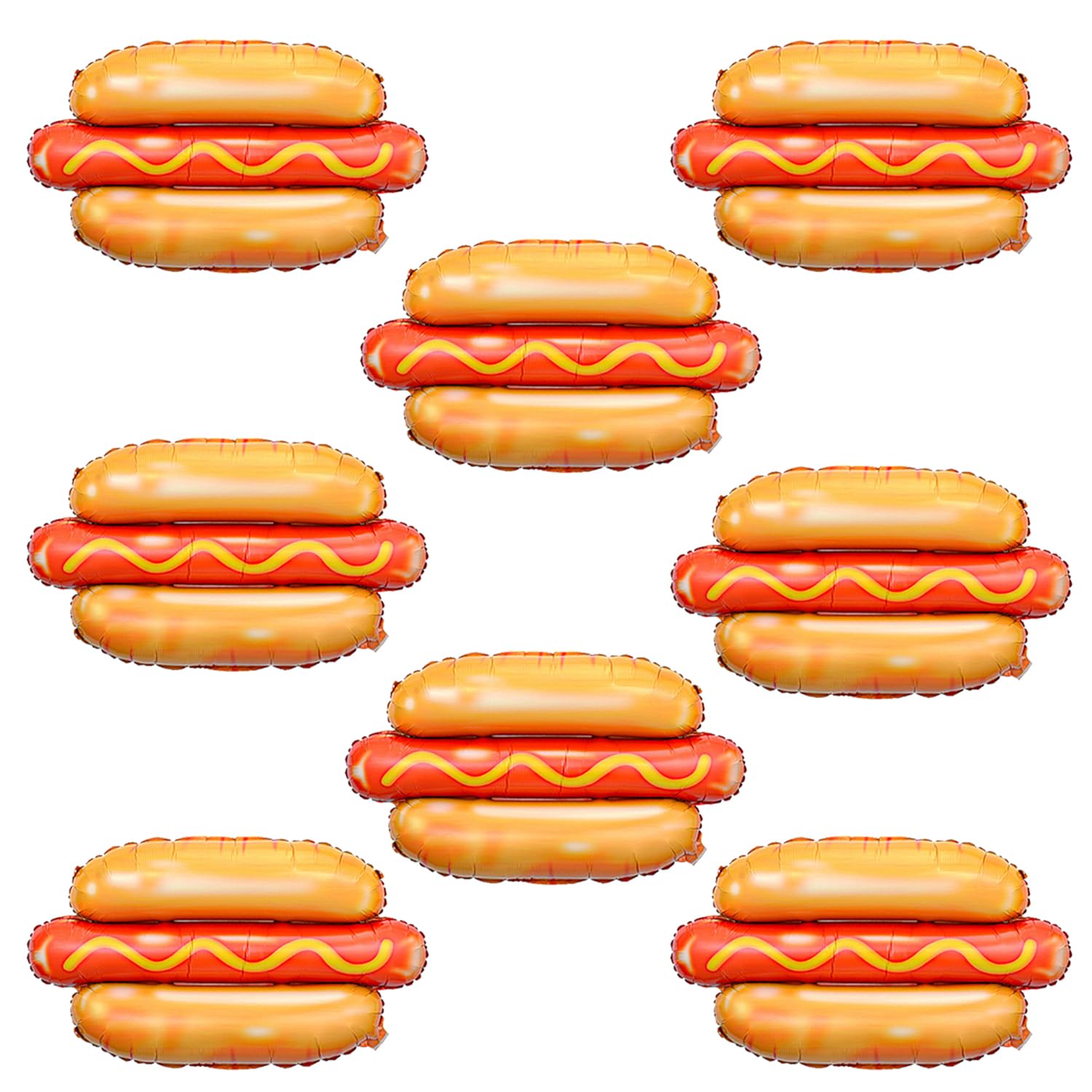 8Pcs Giant Hot Dog Balloons,Hamburger Fast Food Themed Party Decoration, Picnic Balloons, Outdoor Picnic Event Decoration Supplies BBQ Party Decor