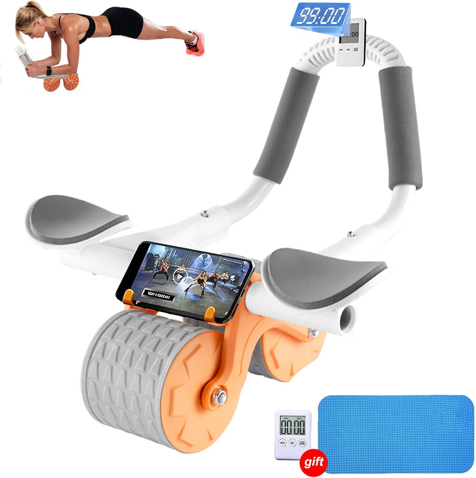 YLMKDE 2023 New Automatic Rebound Ab Abdominal Exercise Roller Wheel
