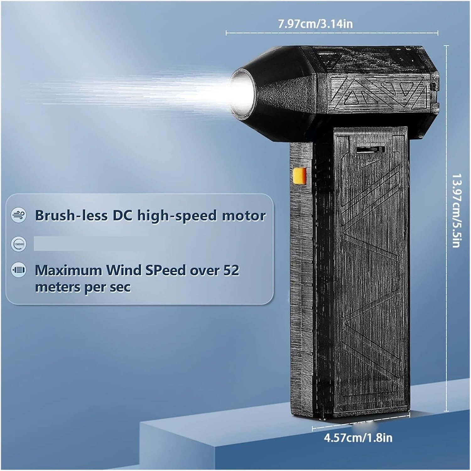 ABS Thermal Blower for Car Portable Snow Removal Tool with 3-Speed 5 Interchangeable Heads Lightweight