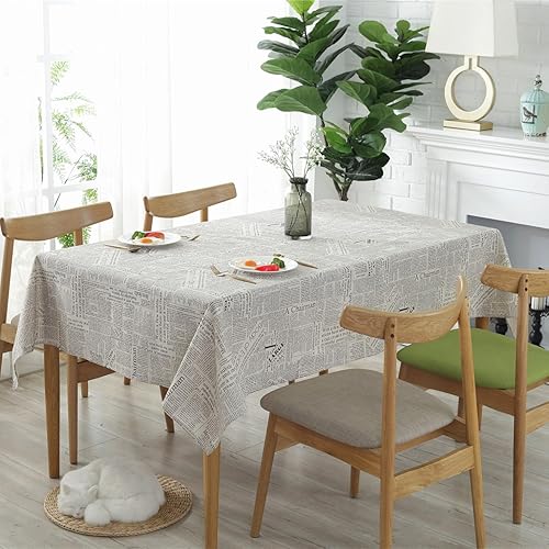 Miniatura 8 de LOONELO Mantel de periódico cuadrado de algodón y lino con estampado de periódicos con 35.4 x 35.4 pulgadas, mantel lavable estilo Morden para cena,