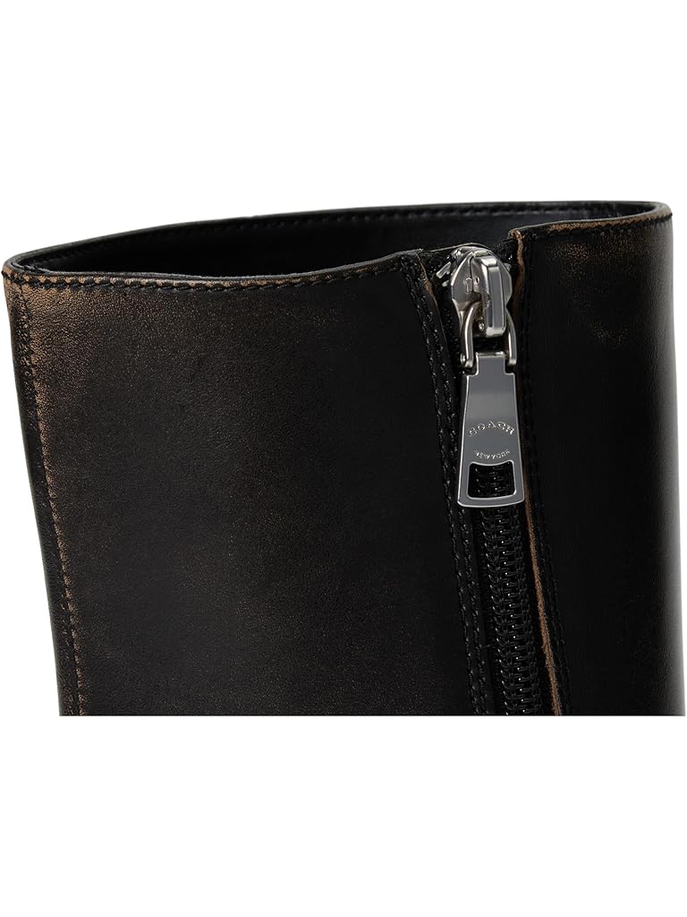 Black COACH Sculpted C Bootie In Loved Leather