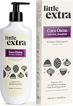 Little Extra Coco Onion Natural Shampoo for Hair Fall Control & Growth, No Parabens, SLS, Silicone & Sulfate Free, 100% Vegan with Coconut Milk, Onion Oil for Women & Men, 300 ml