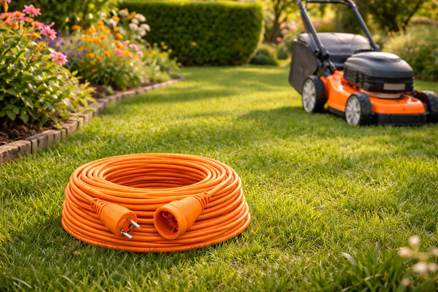 Verlängerungskabel 50m 220–240V, 10A, Robustes Stromkabel für Garten, Baustelle, Werkstatt und Camping, extra Lange Reichweite, Flexible PVC-Isolierung