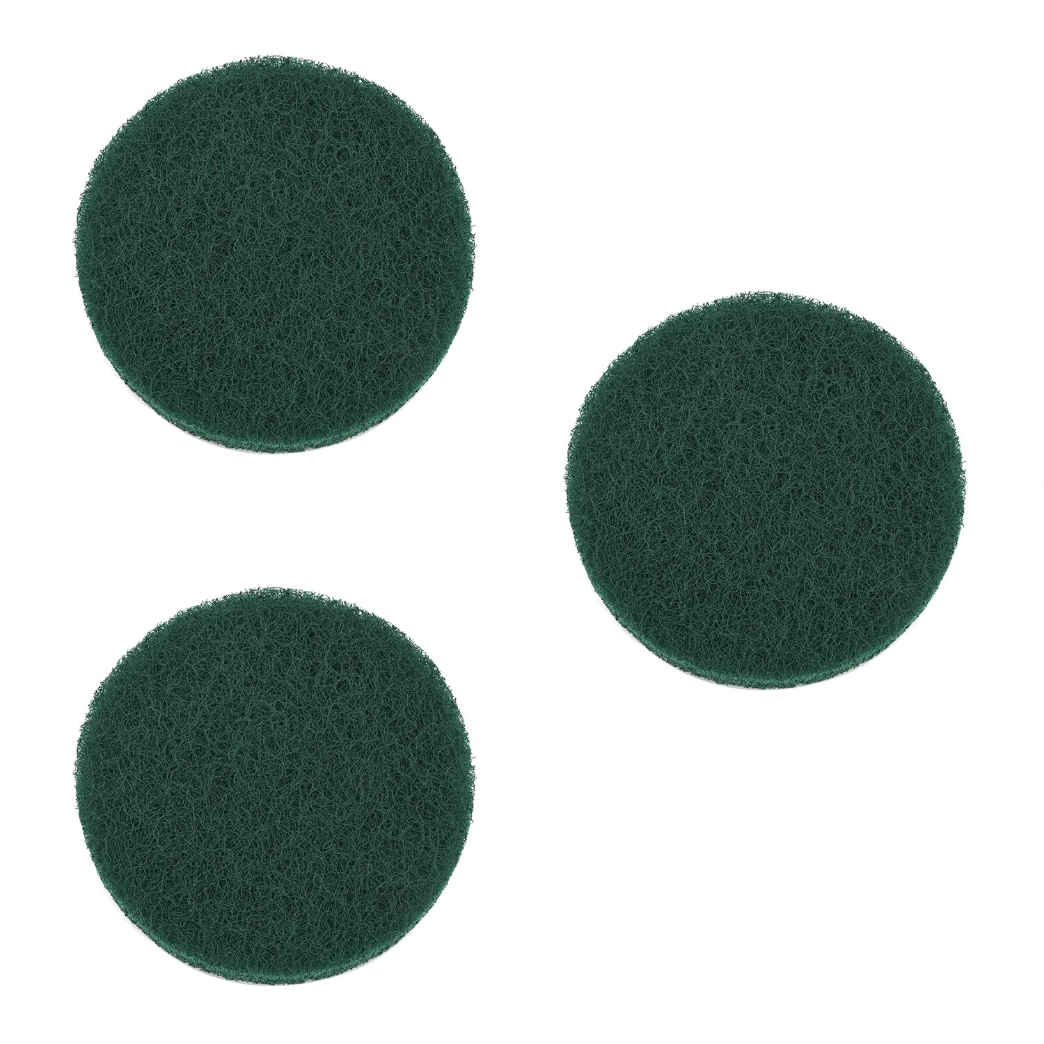 Utoolmart 5inch Replacement Scrubbing Pads 240 Grit Disc Flocking Round Drill Powered Brush Tile Scrubber Hook and Loop Industrial for Kitchen Bathroom Auto Cleaning Tool Green 3pcs