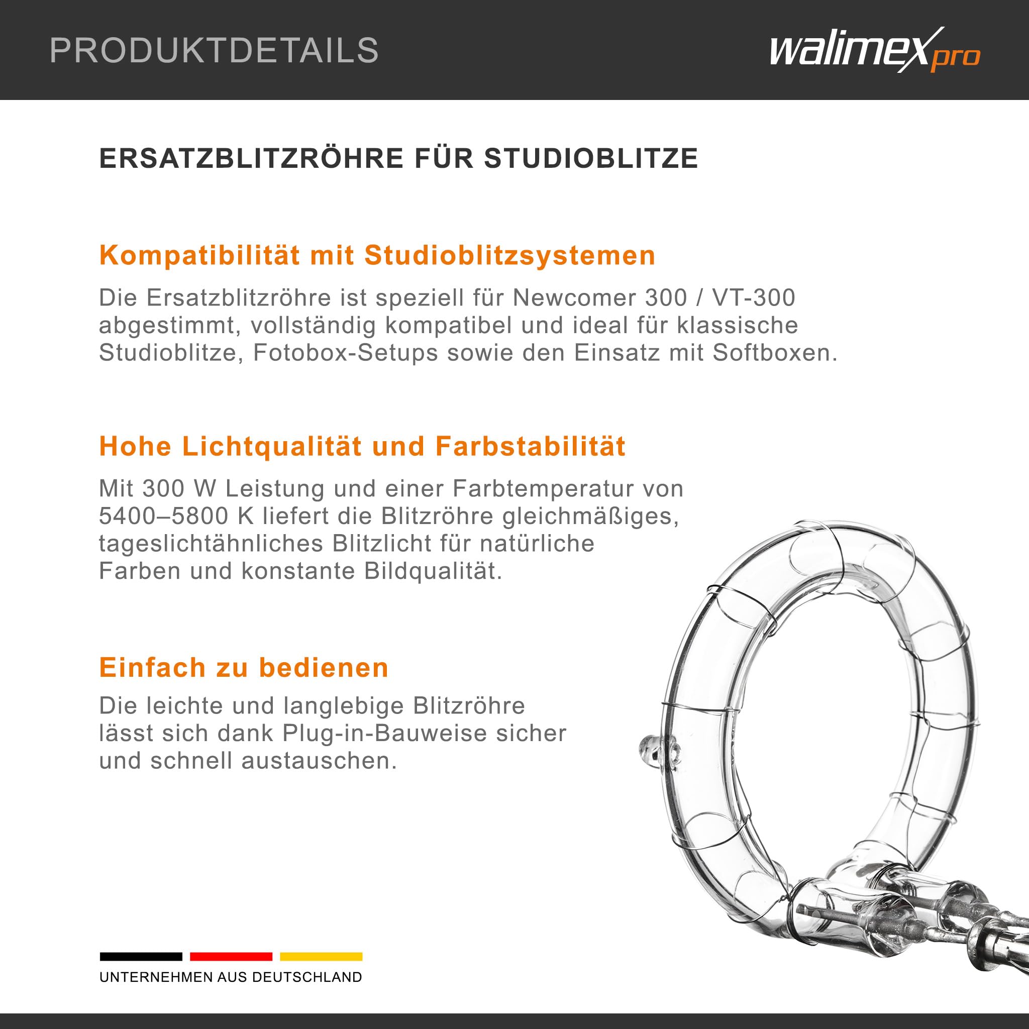 walimex pro remplacement blitzröhre VT-300