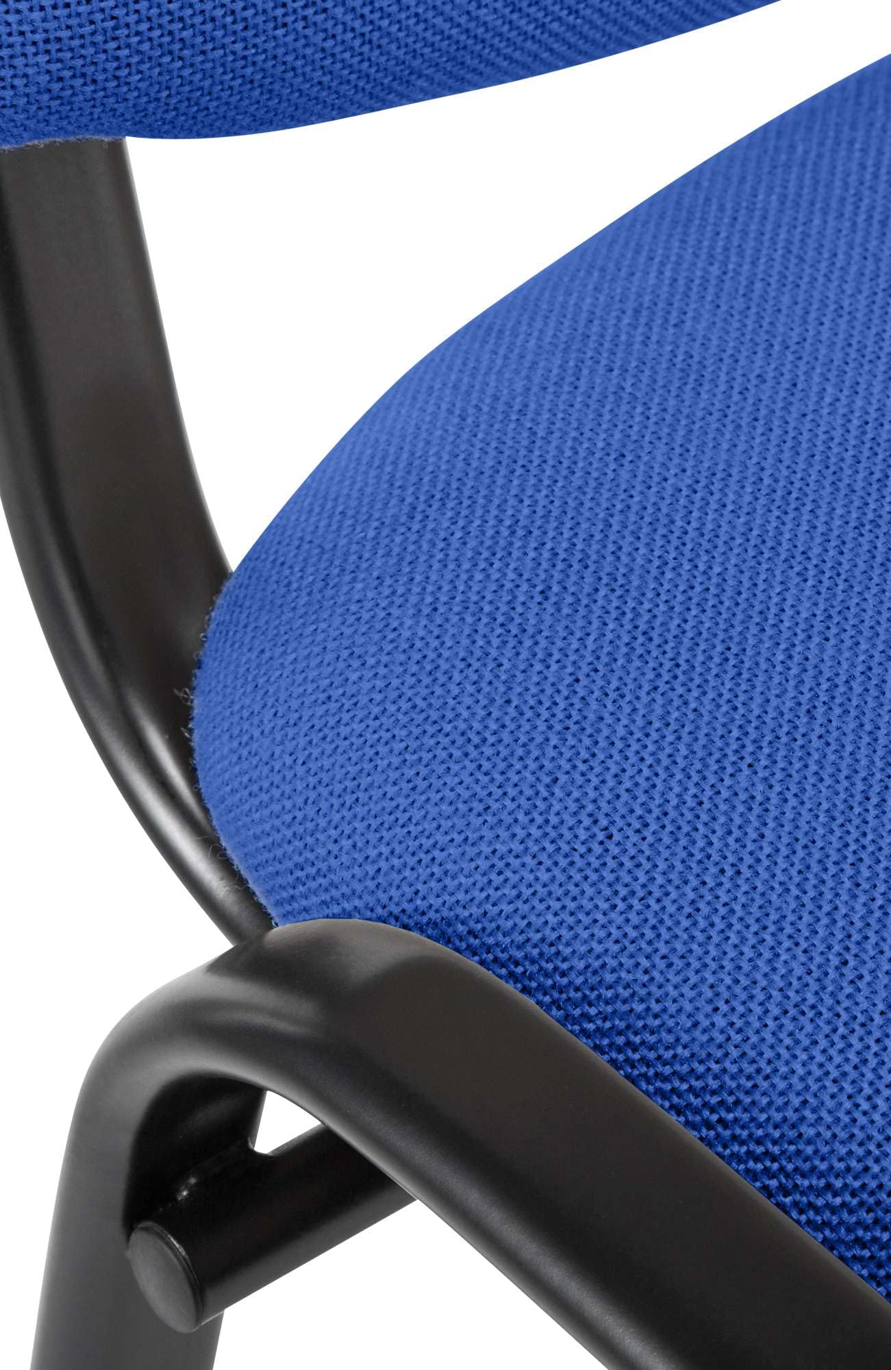 CLP Chaise Visiteur Empilable Ken en Tissu I Chaise De Reception Confortable avec Dossier Et Pieds en Métal Robuste, Couleur:Bleu