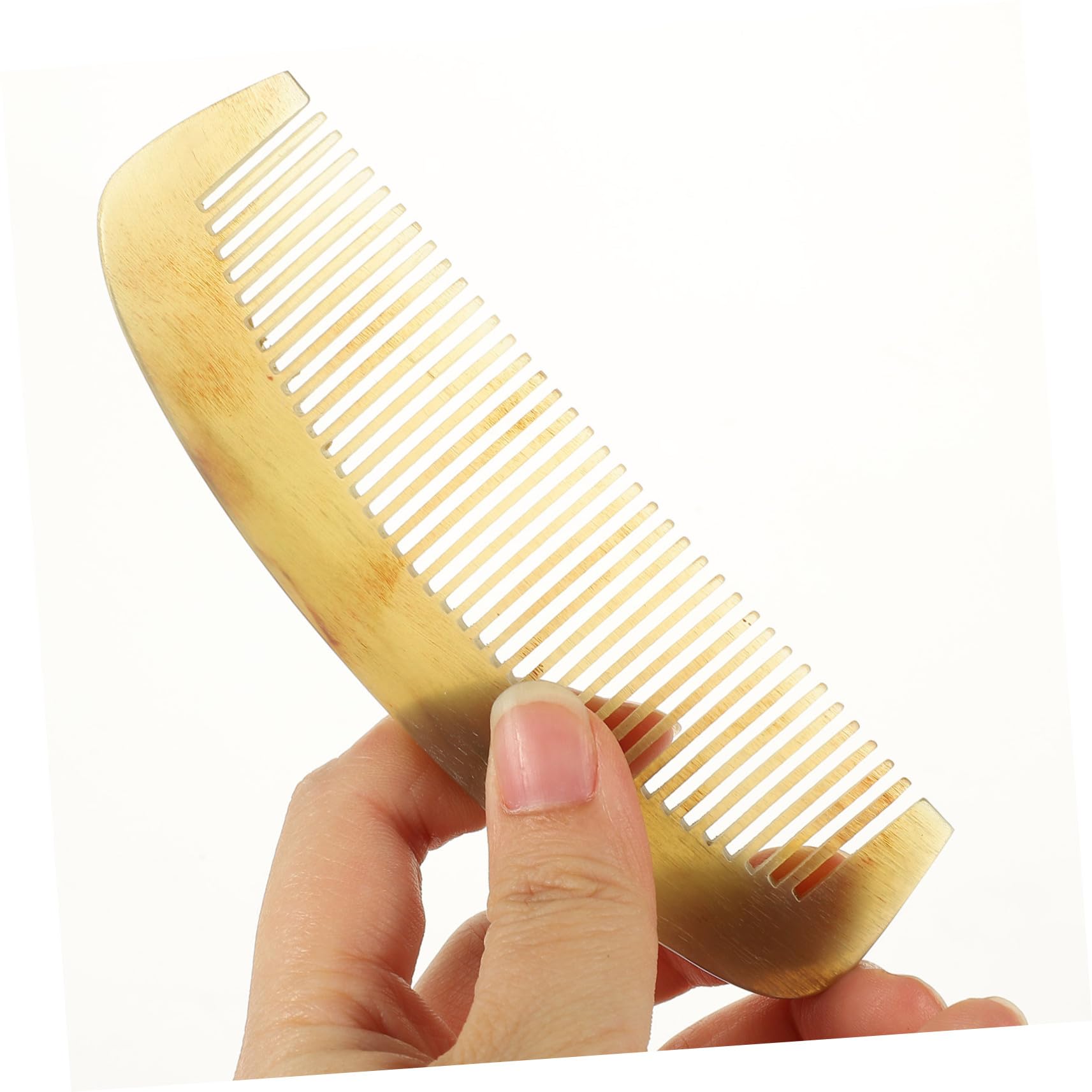 Pettine Donna in Corno Naturale Antistatico Portatile | Lisciante per Chioma, Lavorazione Fine, per Acconciature e Districatura Quotidiana