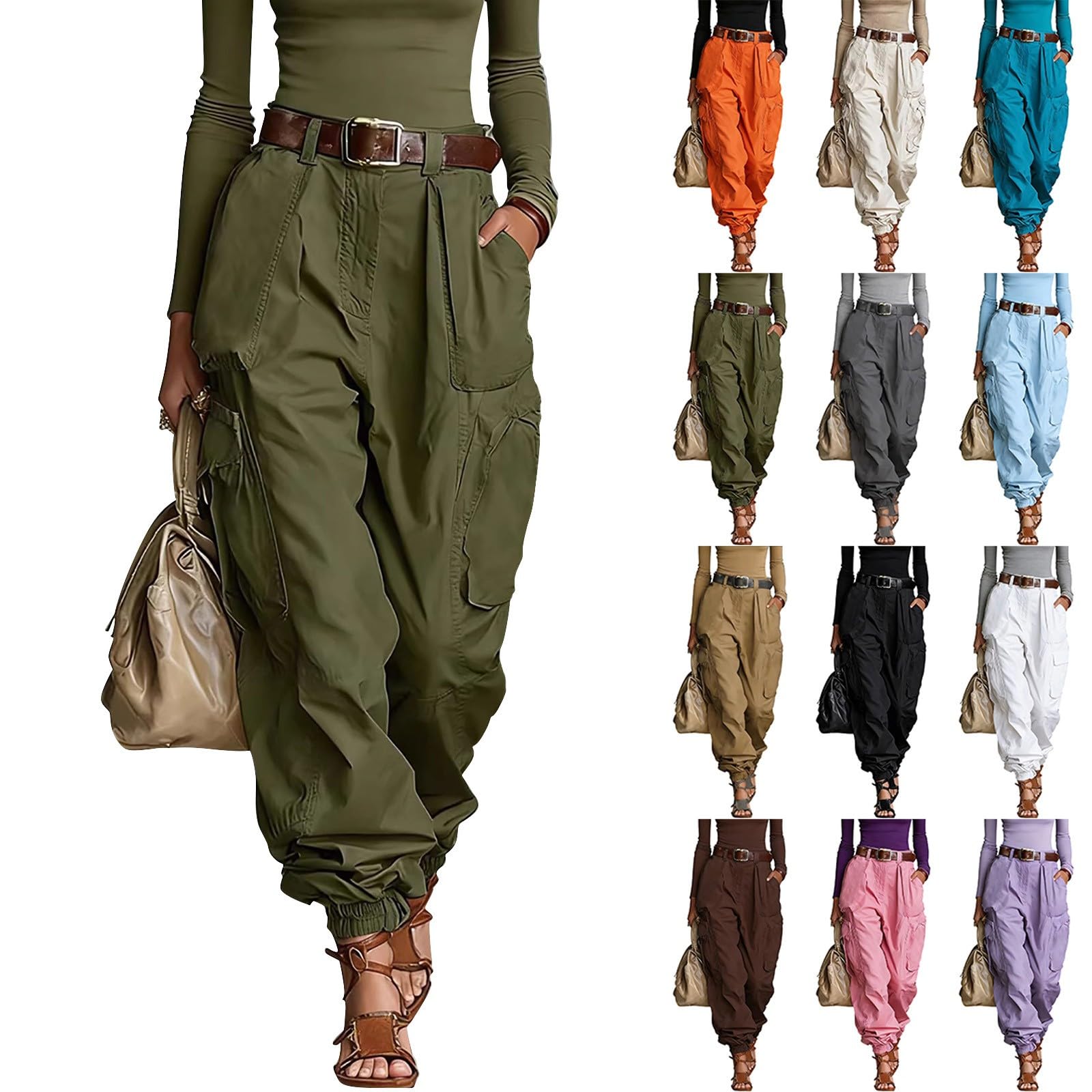 Pantalones cargo para mujer Baggy Y2K, pantalones de ocio, cintura alta