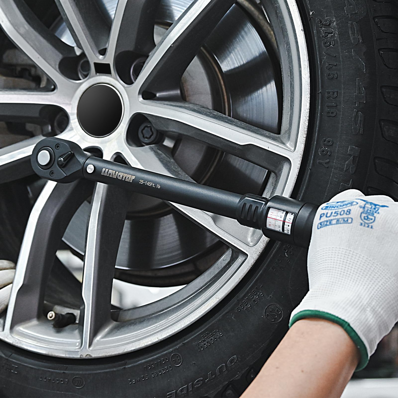 LLAVETOR Chiave Dinamometrica 1/2, Chiave Dinamometrica con Doppia Scala, Regolabile in Due Direzioni con Meccanismo a 72 Denti per La Manutenzione di Motocicli, Biciclette e Auto(60-330 Nm)