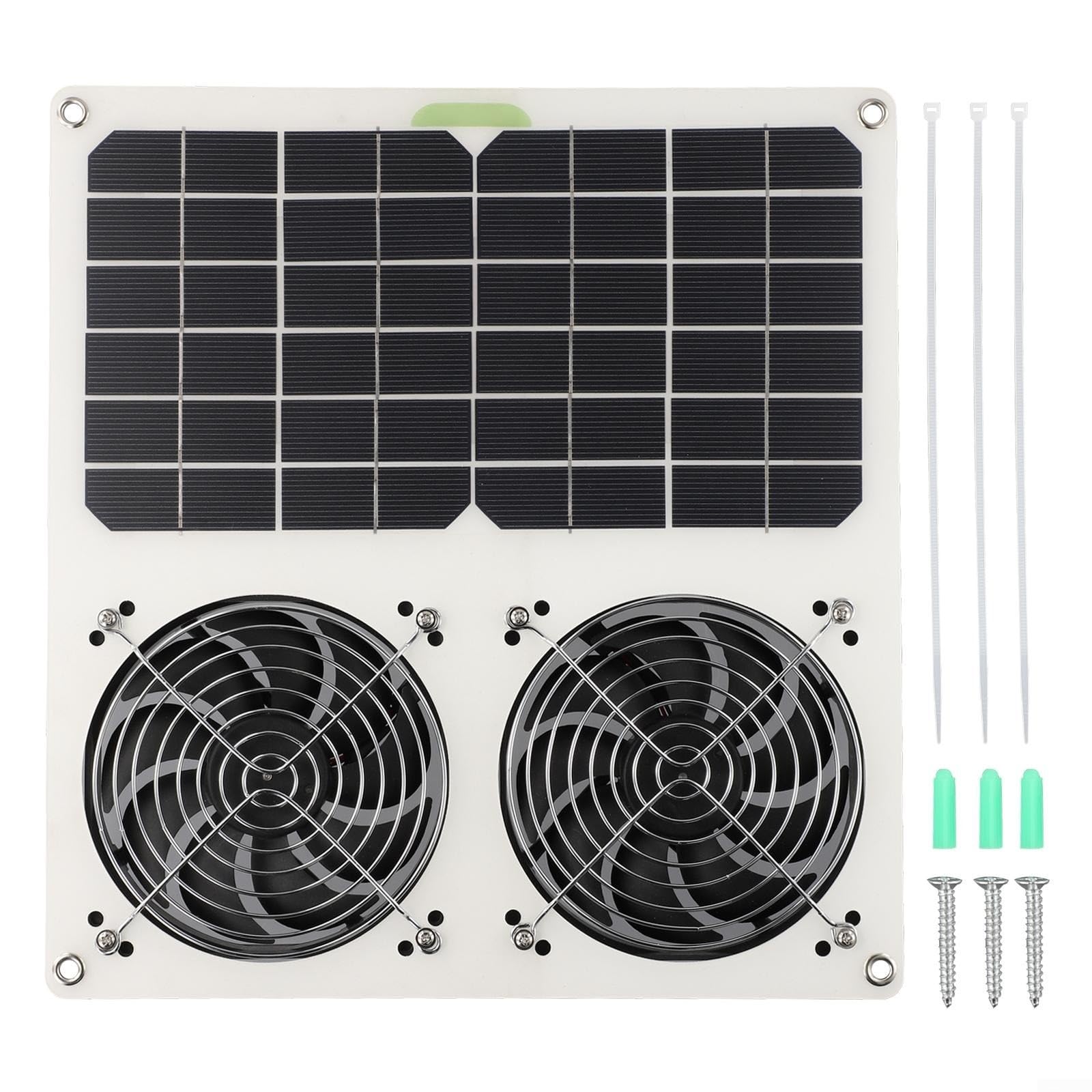 Solarbetriebenes Doppelventilator-Panel-Lüftungssystem für Dachboden Haustierhaus RV Keller Werkstatt mit doppeltem Kugellager-Motor 40 W 280 x 280 mm