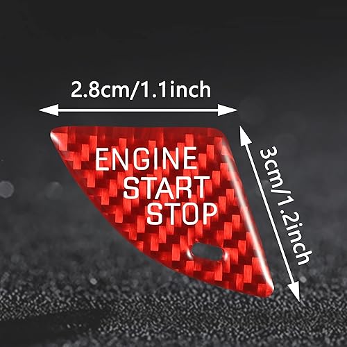 Miniatura 2 de TOMALL Adhesivo de fibra de carbono para cubierta de arranque de motor de automóvil, compatible con Cadillac ATS ATS-L, cubierta de encendido de