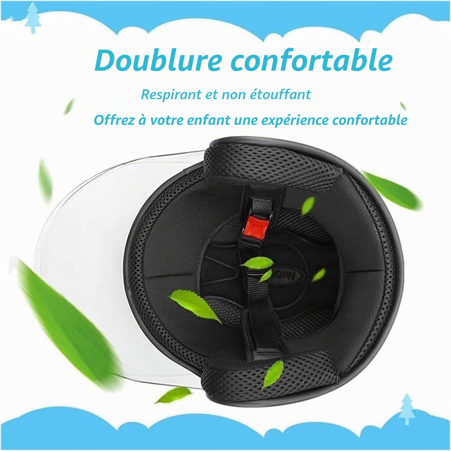 KENANLAN Casque de Moto et Vélo pour Enfants - Coupe Ergonomique pour l'Hiver (Rouge)