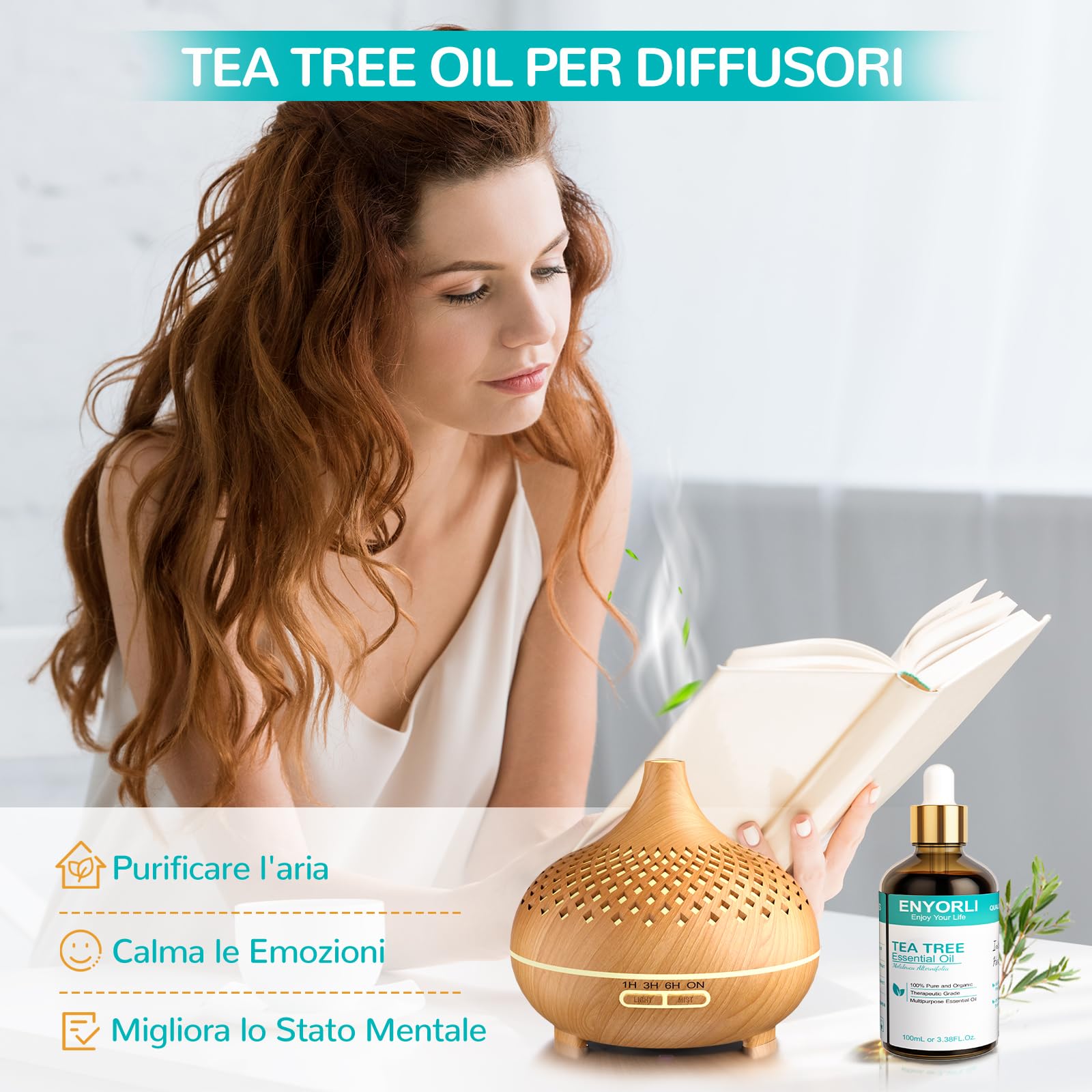 Tea Tree Essenziale Olio 100mL Naturale Tea Tree Olio per Pelle Viso Capelli Unghie, Aromaterapia, Diffusori, Fabbricazione di Candele, DIY, Massaggi, Cura della Casa, Uso Esterno