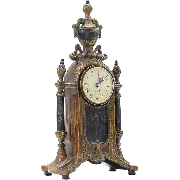 Buy Mantel Clock Retro Resin Desk Clock Pendulum Large Antique Battery