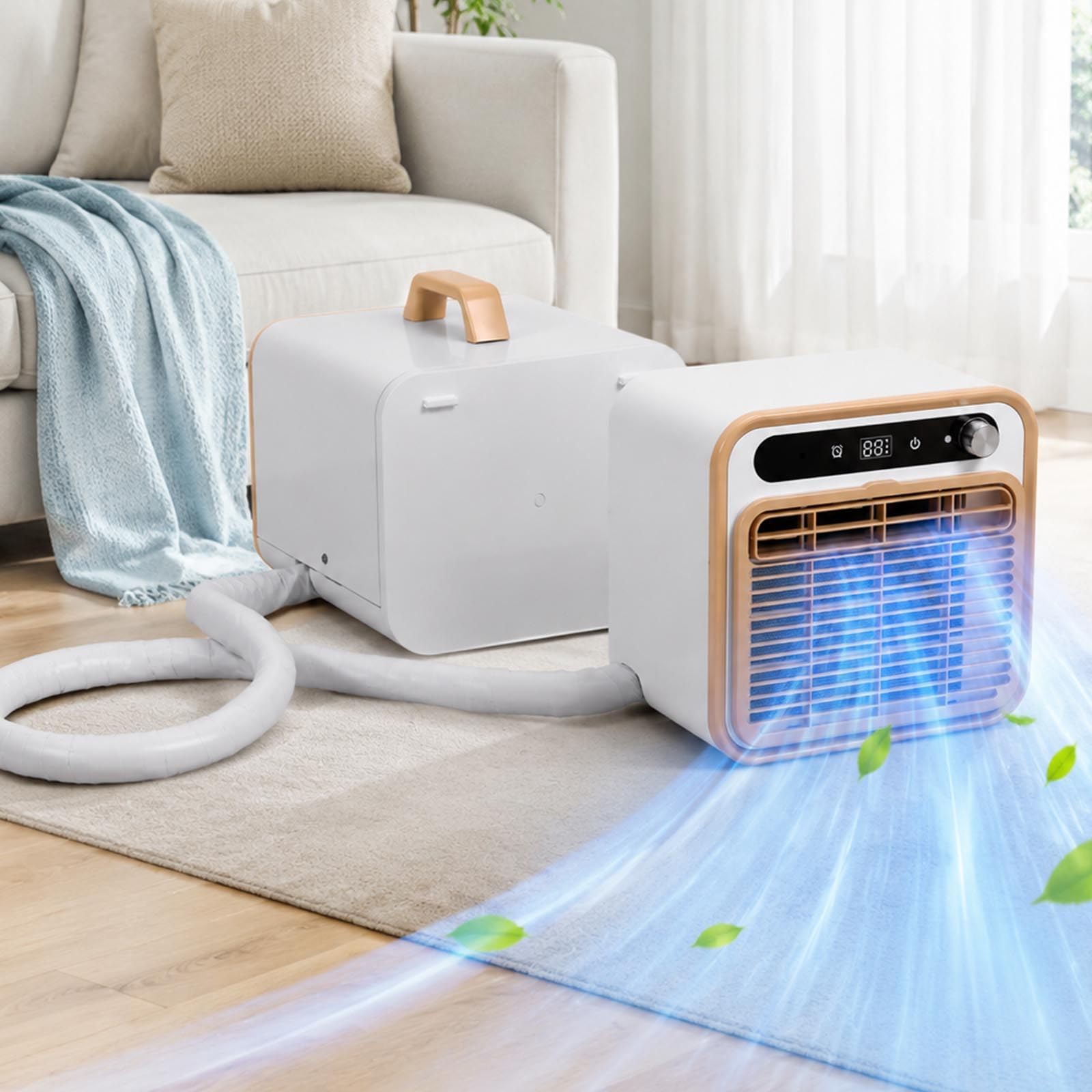 Sunseota Portable Split Air Conditioner, 5000 BTU Cooling Unit with Wi-Fi and Remote Control, Quiet 40dB Operation, 130m³/h Airflow, 12-Hour Timer TouchInterfaceVersion+Remotecontrol-2M