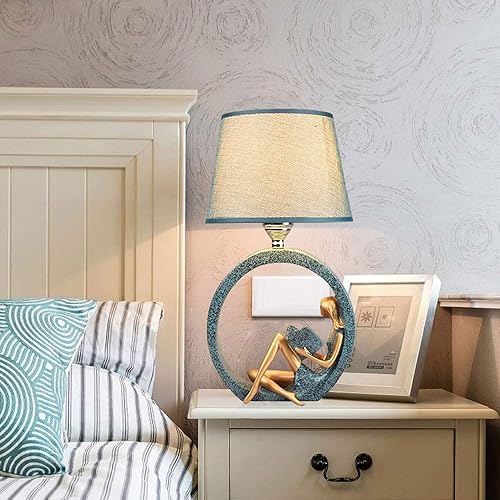 Miniatura 5 de ZHYH - Lámpara de escritorio de resina para lectura lámpara de escritorio para niña dormitorio aprendizaje decoración artística marco de iluminación
