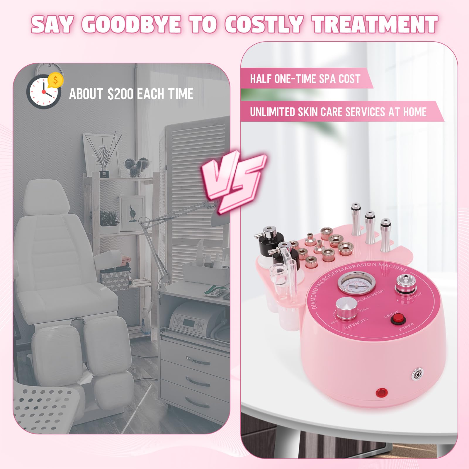 Beauty Star - Máquina de microdermoabrasión de diamante 3 en 1, máquina facial de succión de 0 a 70 cmHg, dispositivo profesional para el cuidado de la piel para uso doméstico y de salón, equipo de